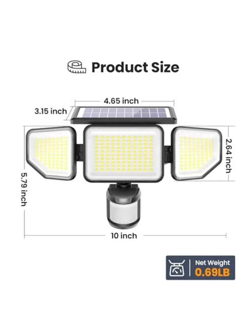 Solar Flood Lights Outdoor Motion Sensor 4500LM Waterproof Security Light Remote